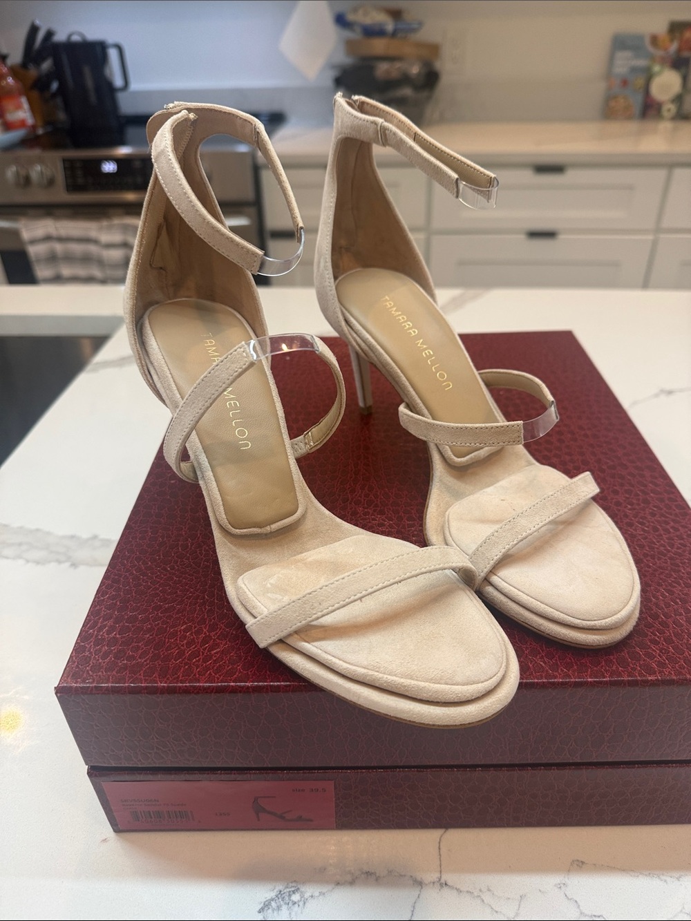 Tamara Mellon Beige reverse sandal